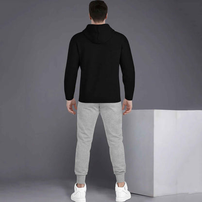 Full Sleeve ZigZag Parttern Black T-shirt With Matching Trackpant