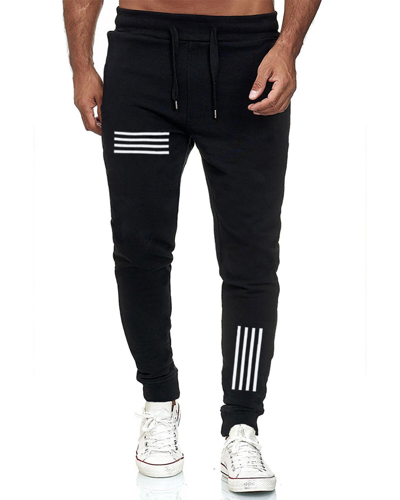 Men Black Printed Cuffed TrackPant For / Black