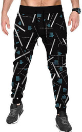 Men Printed Casual Jogger / Black