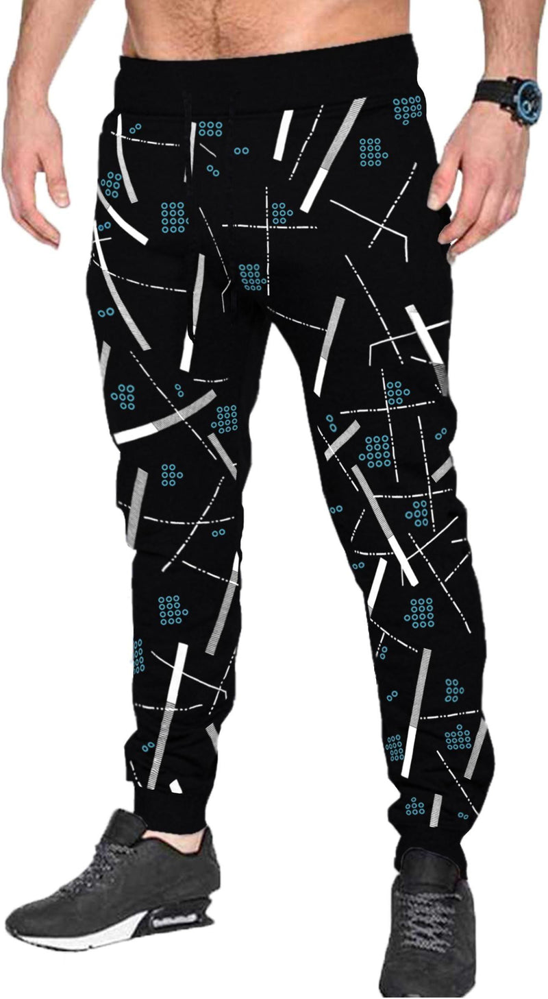 Men Printed Casual Jogger / Black