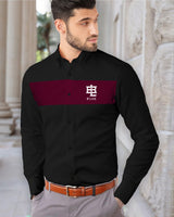 Men Party Wear Contrast Shirt Black / Red