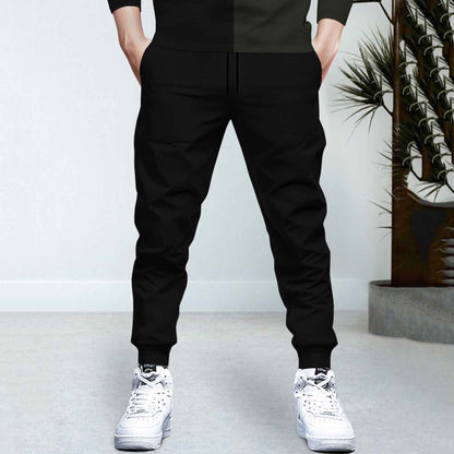 Dual Color Black T-shirt With Matching TrackPant Hoodie Tracksuit