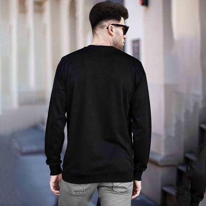 Mens Full Sleeve Round Neck Black T-shirt