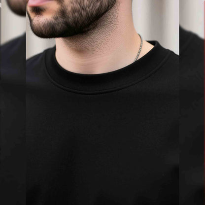 Mens Full Sleeve Round Neck Black T-shirt
