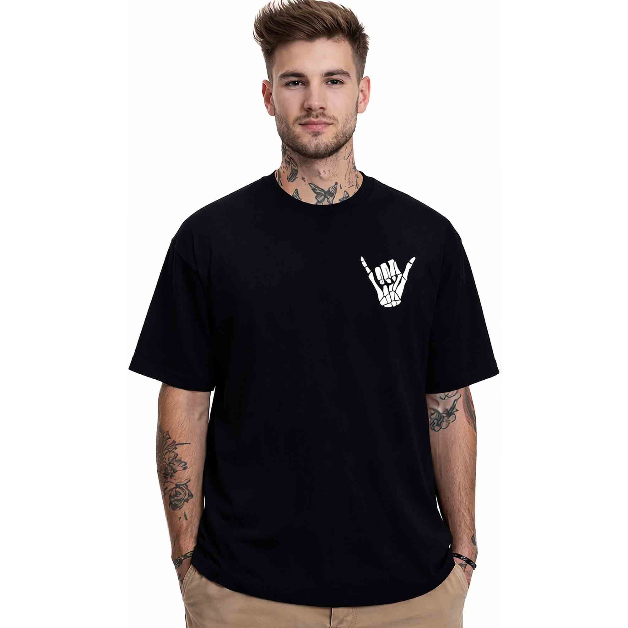 Mens Oversized Graphic Back Printed T-Shirt Black