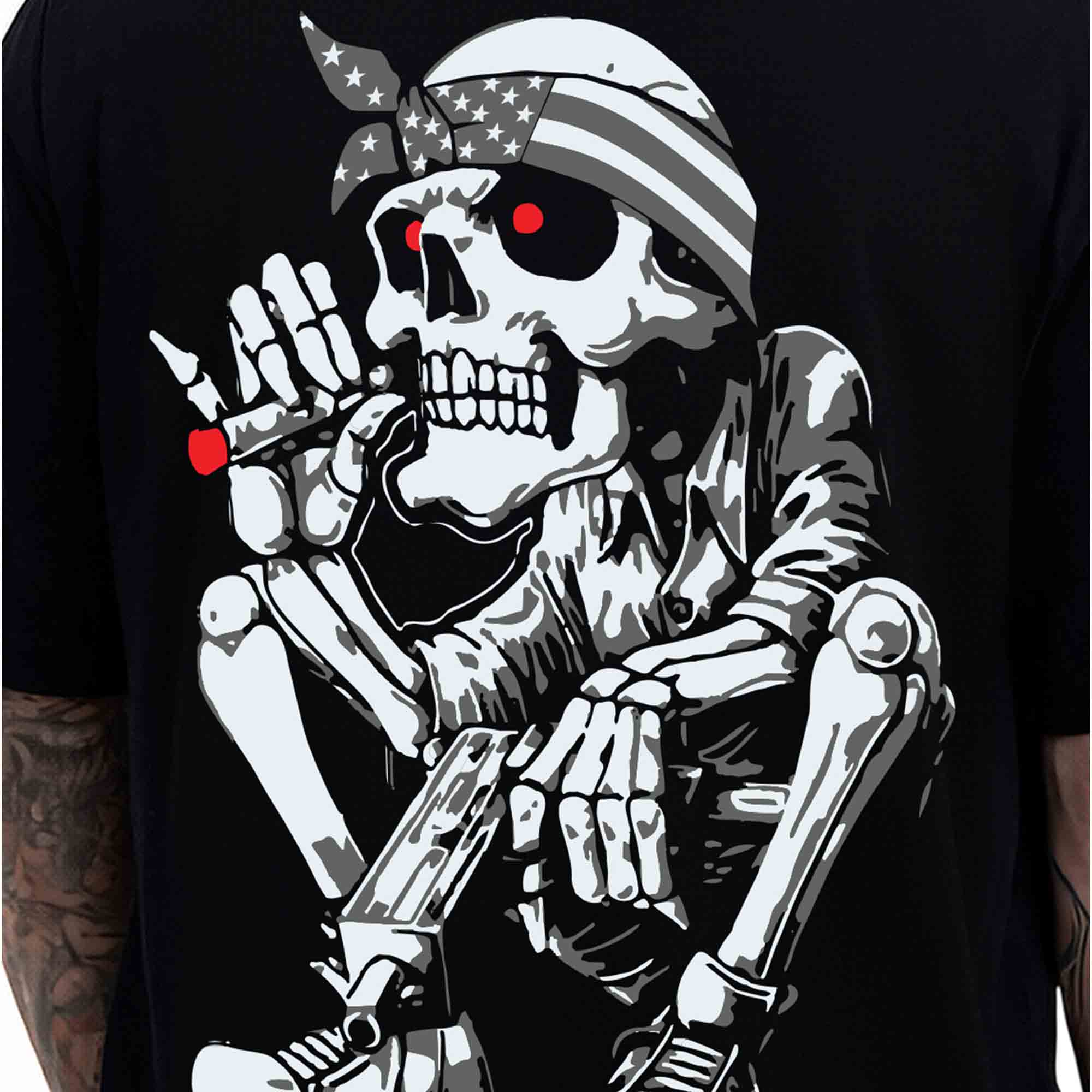 Mens Oversized Graphic Back Printed T-Shirt Black