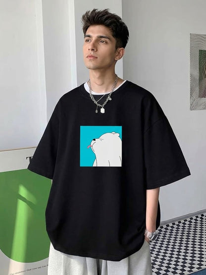 Men’s Oversized Graphic Printed T-Shirt Black