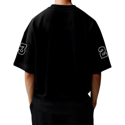 Men’s Oversized Graphic Design 'Fearless' Printed Tshirt Black