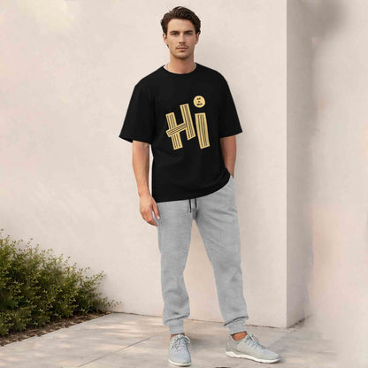 Men Outfit Set - Oversized Printed T shirts & Plain Track Pants - 13 Variants