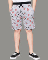 Boys Abstract Printed Grey Short