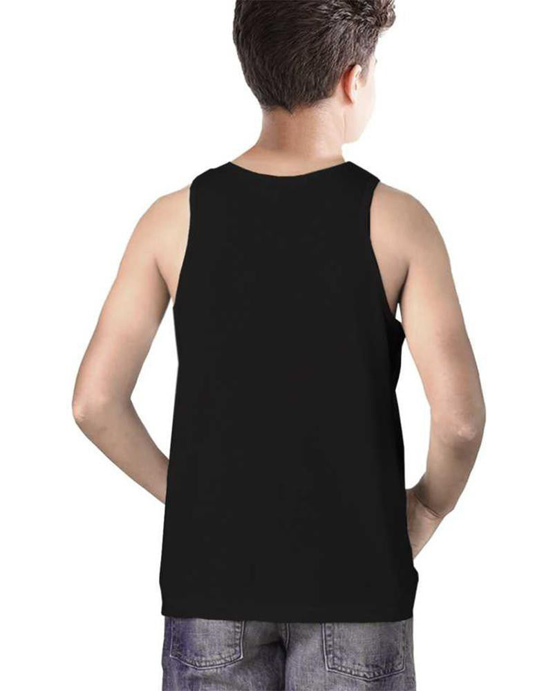 Boys Printed Top Vest For Cotton Blend / Black