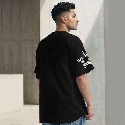 Men Oversized 'Los Angeles' Printed Tshirt Black