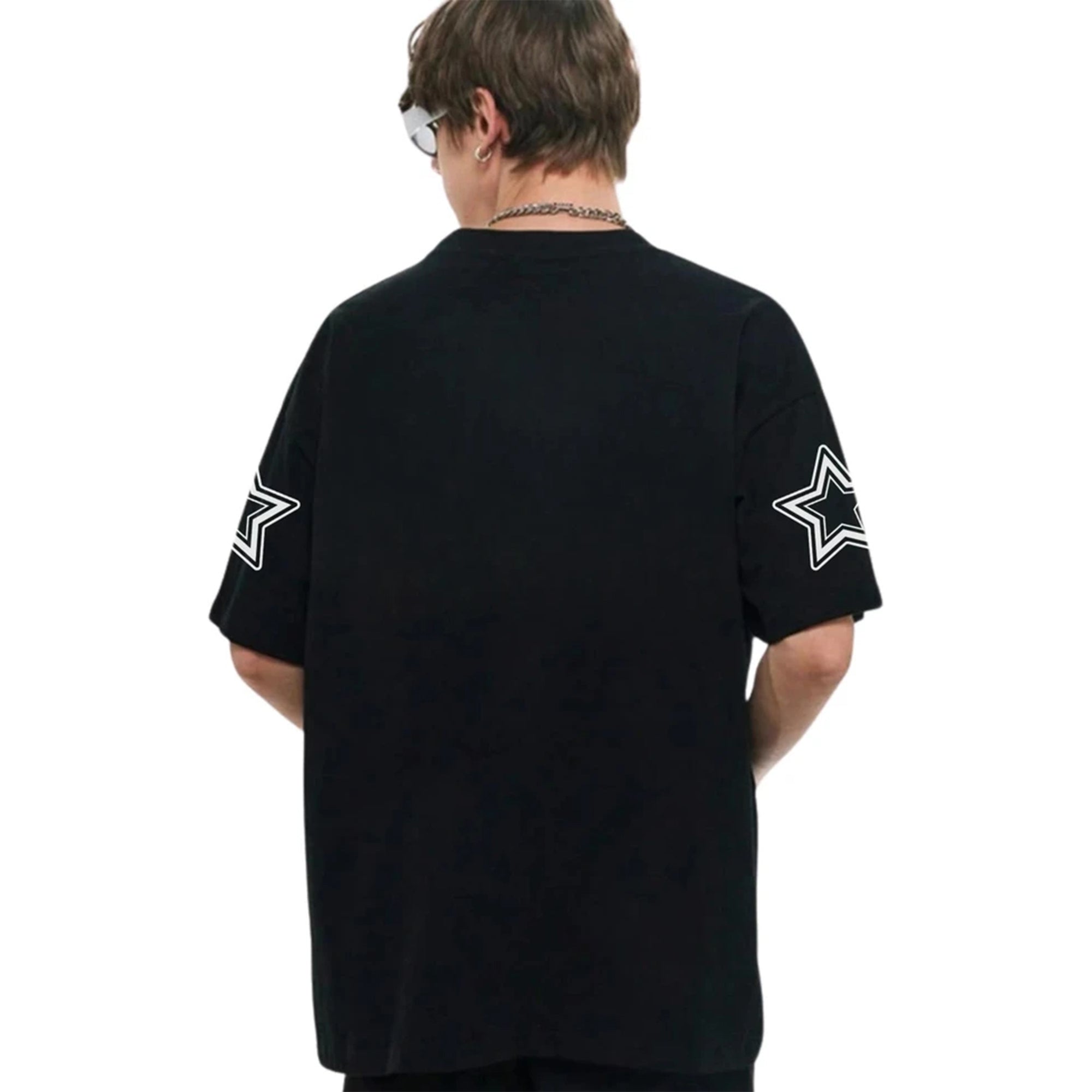 Men Oversized 'Los Angeles' Printed Tshirt Black