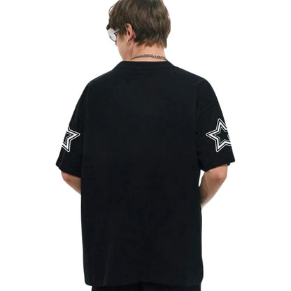 Men Oversized 'Los Angeles' Printed Tshirt Black
