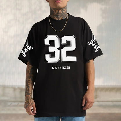 Men Oversized 'Los Angeles' Printed Tshirt Black