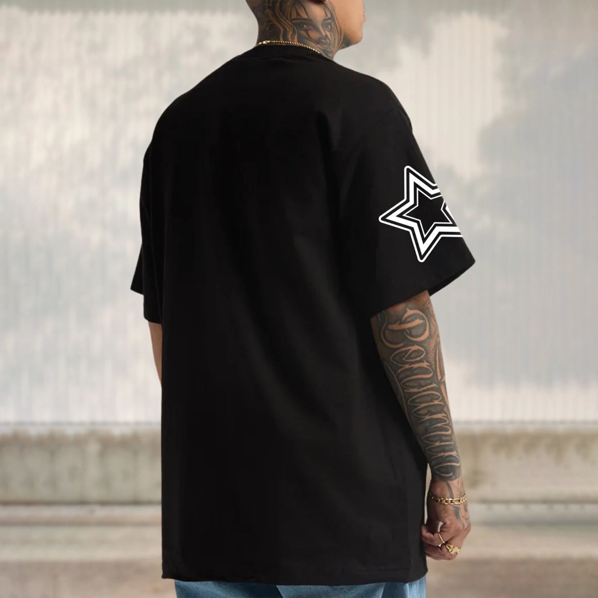 Men’s Oversized Graphic Printed T-Shirt Black
