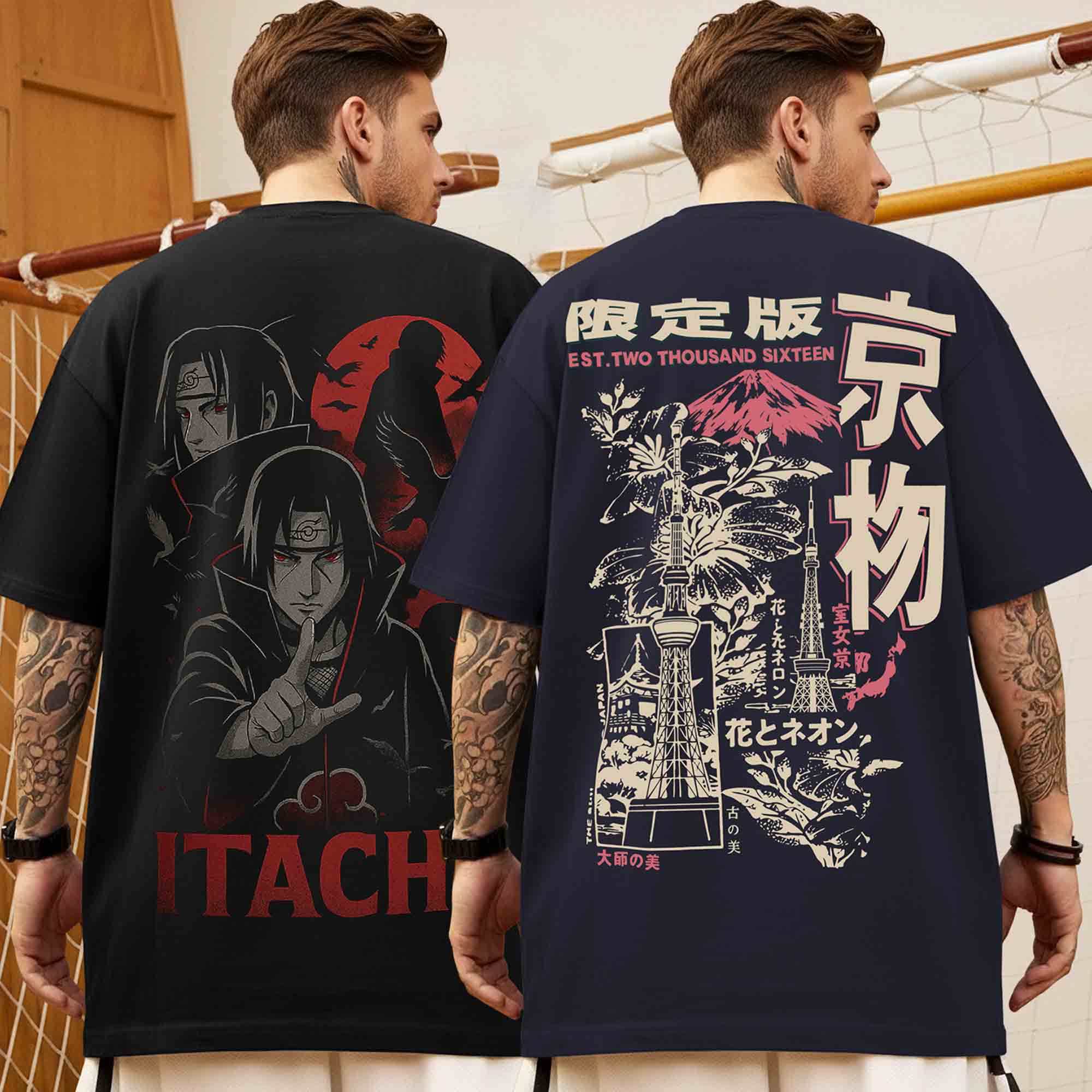 Pack Of 2 Graphic Printed Oversized Tshirts Combo - 15 Variants