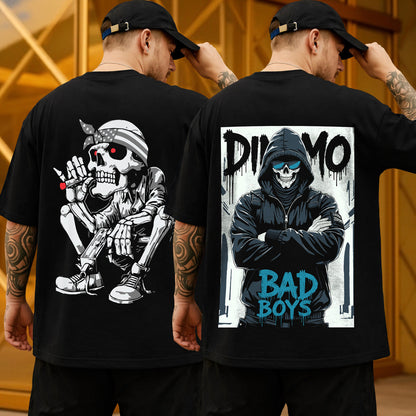 (Pack Of 2) Men Designing Back Printed Oversized T-shirts