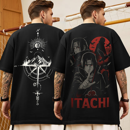 (Pack Of 2) Men Designing Back Printed Oversized T-shirts