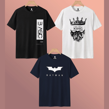 Mens Half Sleeve Round Neck Multicolor Printed T-shirts