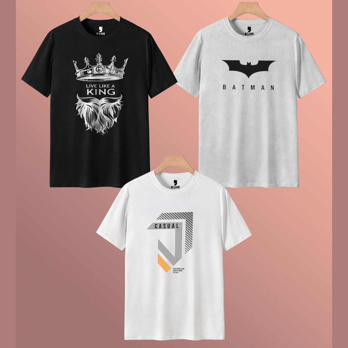 Mens Half Sleeve Round Neck Multicolor Printed T-shirts