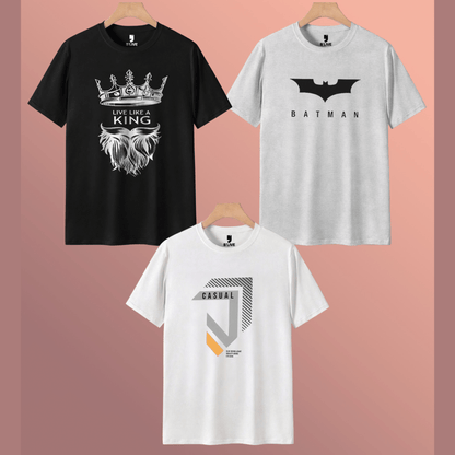 Mens Half Sleeve Round Neck Multicolor Printed T-shirts