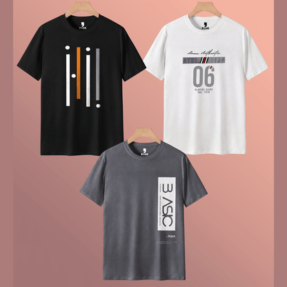 Mens Half Sleeve Round Neck Multicolor Printed T-shirts