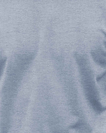 Mens Round Neck Full Sleeve Plain T-shirt Blue Melange