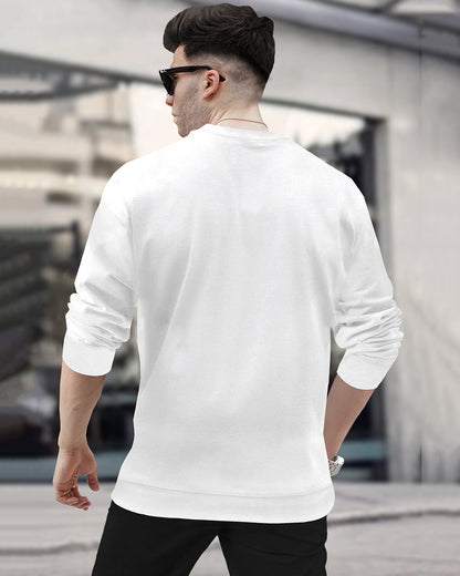 Mens Round Neck Full Sleeve Plain Dark Grey & White T-shirts (Pack Of 2)