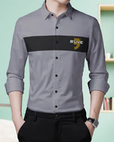 Men Party Wear Dark Grey Contrast Shirt