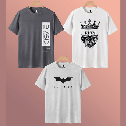 Mens Half Sleeve Round Neck Multicolor Printed T-shirts
