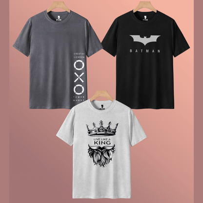 Mens Half Sleeve Round Neck Multicolor Printed T-shirts