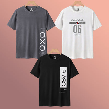 Mens Combo Pack Half Sleeve Simple Printed T-shirts Multicolors