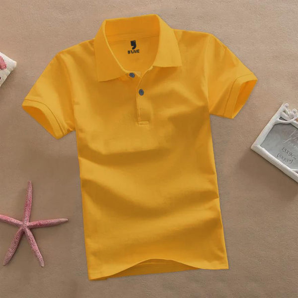 Boys Plain Yellow Polo T-shirt