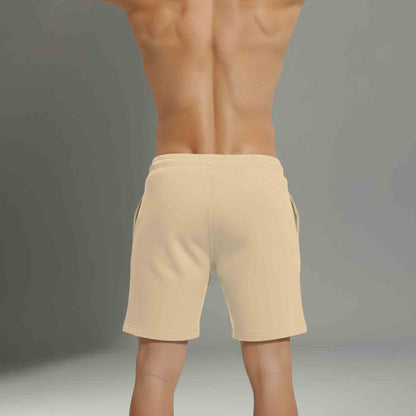 Mens Abstract Printed Shorts Beige