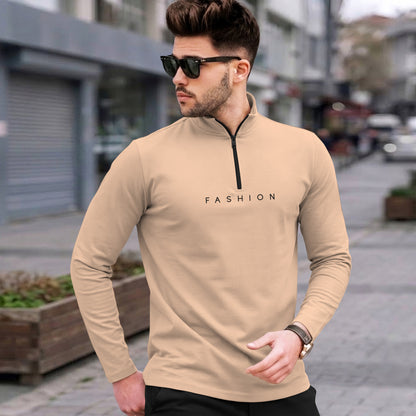 Mens High Neck Full Sleeve Cotton Blended T-shirts