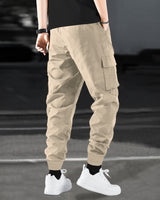 Men Solid Beige Designer Cargo Pant