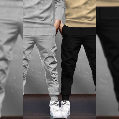 (Pack Of 2) Tracksuit Grey & Beige Hooded T-shirts / Matching Trackpants