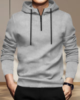 Men Plain Full Sleeve Hooded Zip T-shirt - 3 Variants