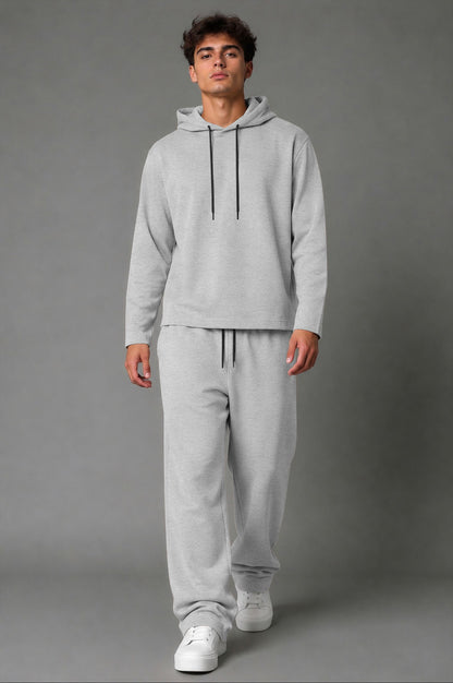 Outfit Set Plain hooded Tshirt - Plain Loose Fit Trackpants