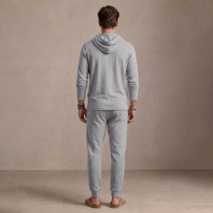 Grey Hooded Full Sleeve T-shirt with Grey Trackpant Tracksuit
