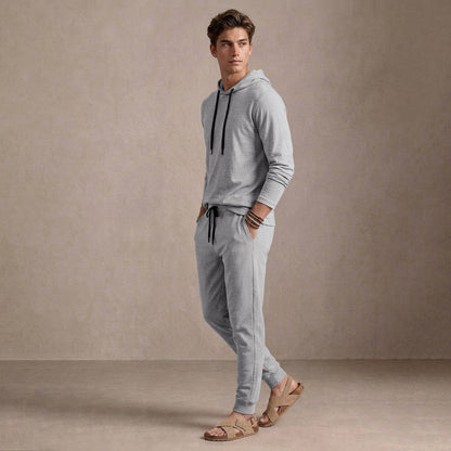 Grey Hooded Full Sleeve T-shirt with Grey Trackpant Tracksuit