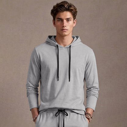 Grey Hooded Full Sleeve T-shirt with Grey Trackpant Tracksuit
