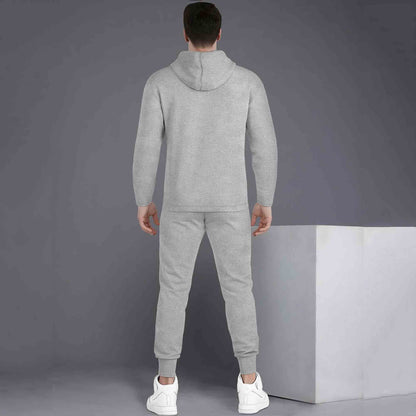 Full Sleeve ZigZag Parttern Grey T-shirt With Matching Trackpant