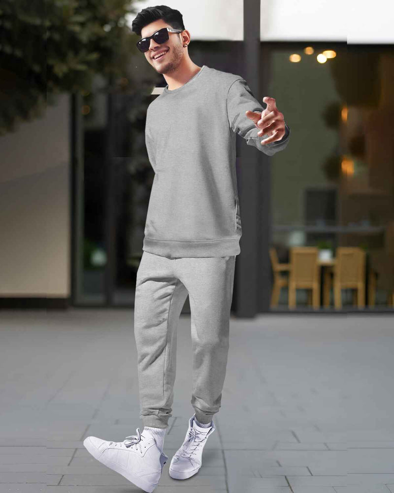 Mens Tracksuit - Full Sleeve Grey t-shirt / Grey Trackpant