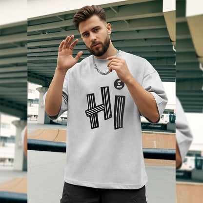 Mens Loose Fit Baggy T-shirt Grey