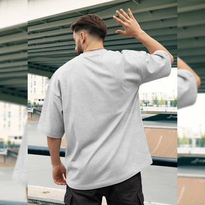 Mens Loose Fit Baggy T-shirt Grey