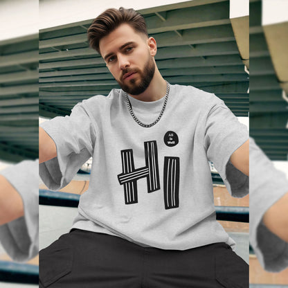 Mens Loose Fit Baggy T-shirt Grey