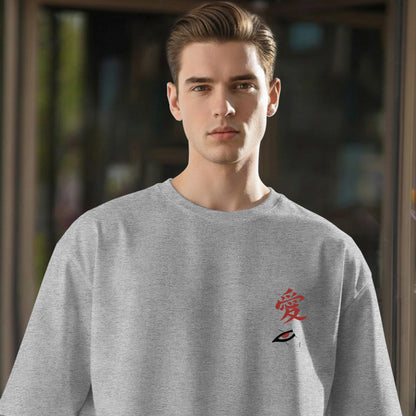 Mens Naruto Anime Back Printed Grey Oversized Tshirt