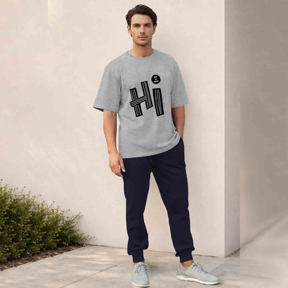 Men Outfit Set - Oversized Printed T shirts & Plain Track Pants - 13 Variants
